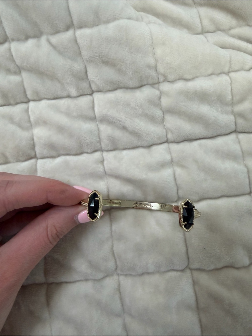 Kendra Scott Gold-Tone Cuff Bracelet with Black Stones